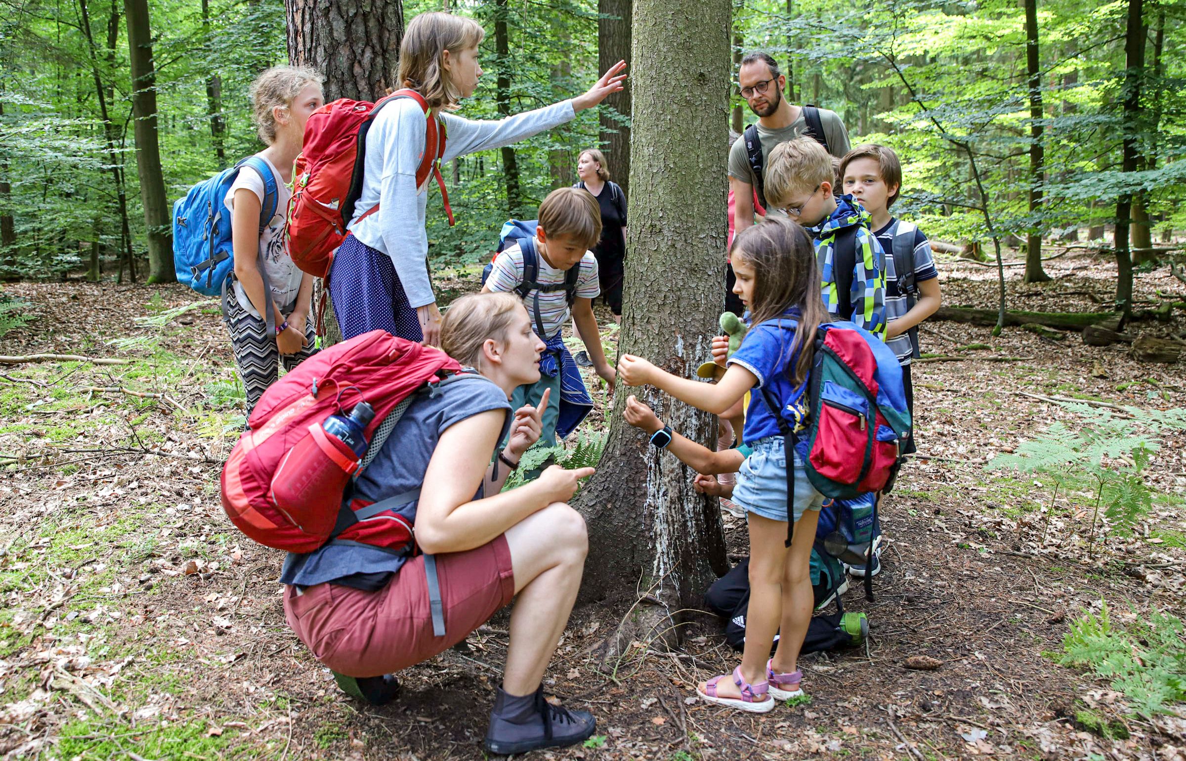 Schülergruppe bei der Waldschule Zehlendorf