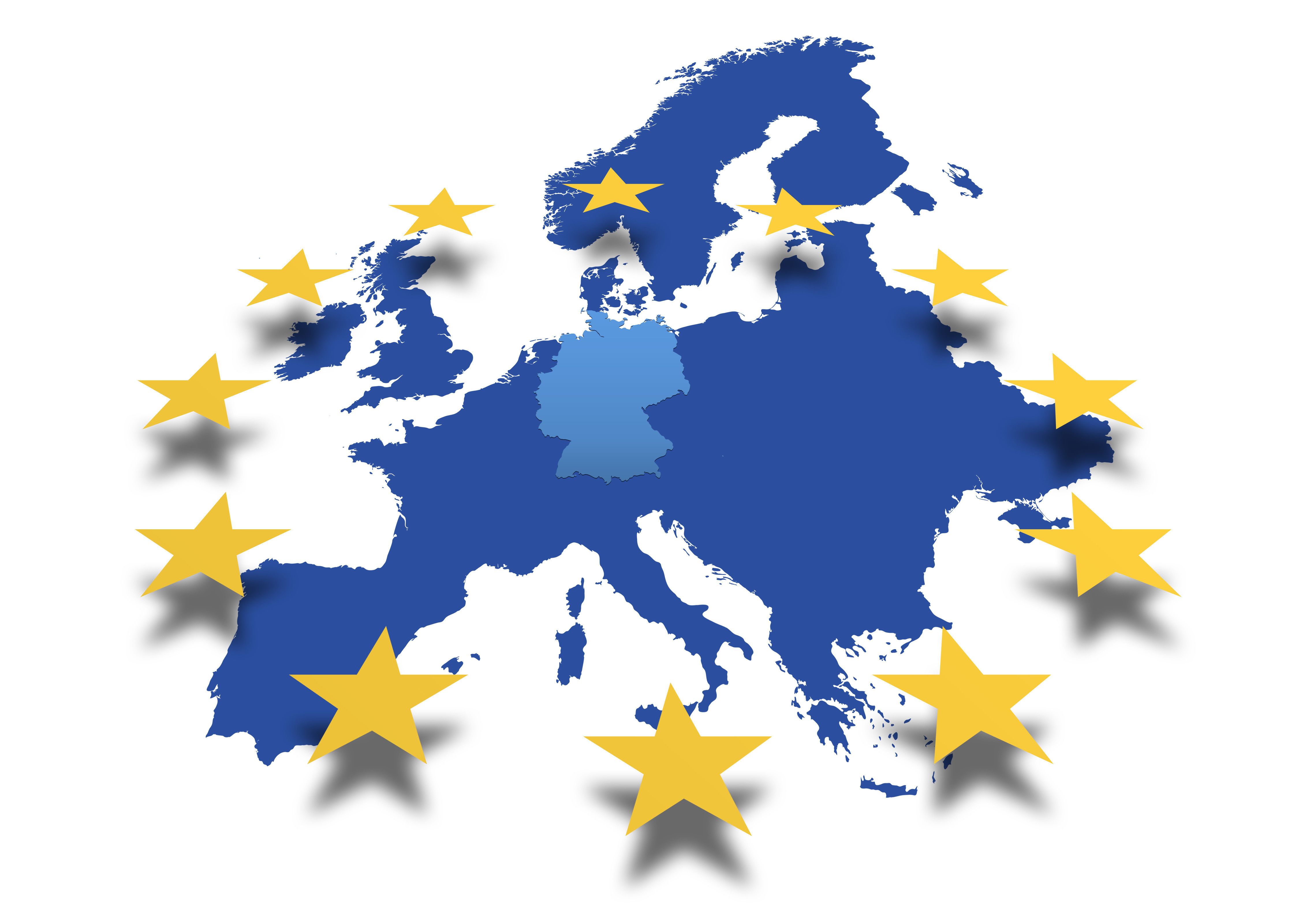 Europakarte mit Sternen