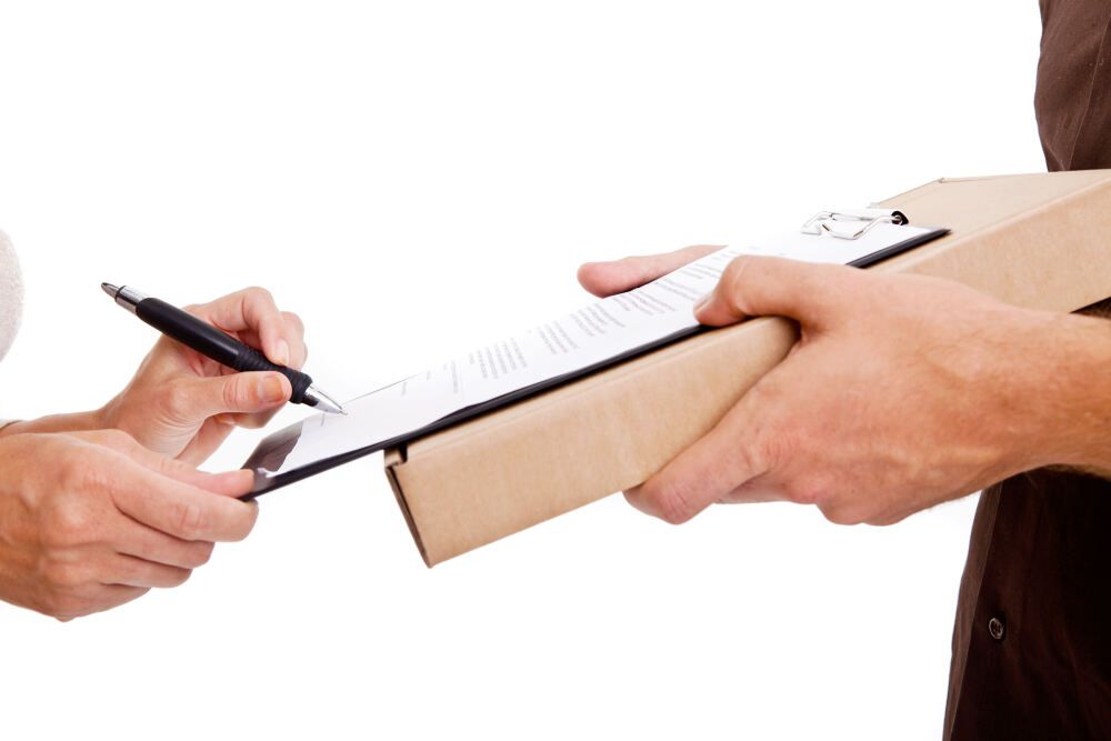 Paket unterschreiben