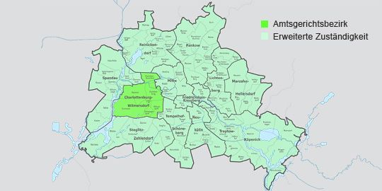 Karte Gerichtsbezirk Amtsgericht Charlottenburg