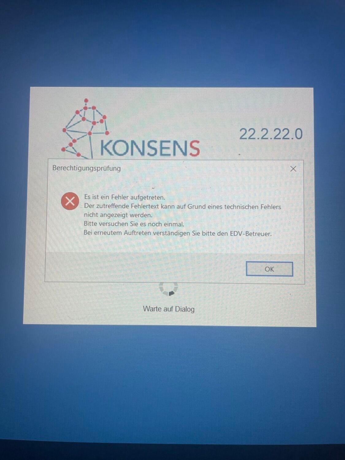 Fehlermeldung