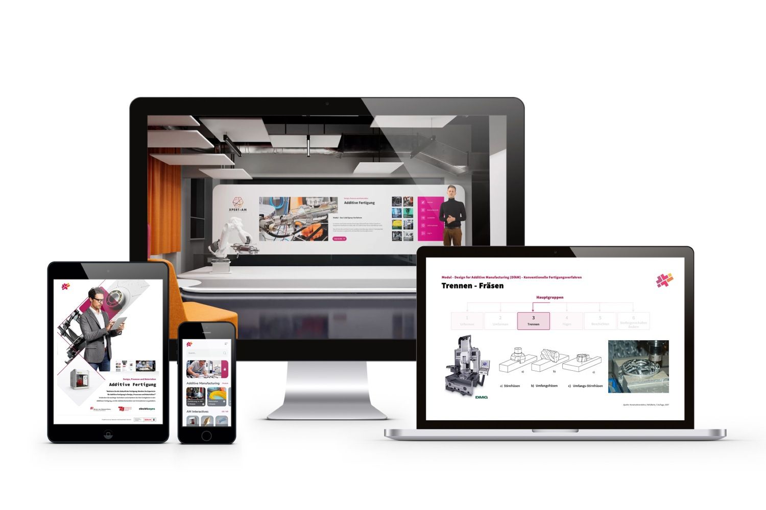 Screenshots von Website auf Desktop und Laptop