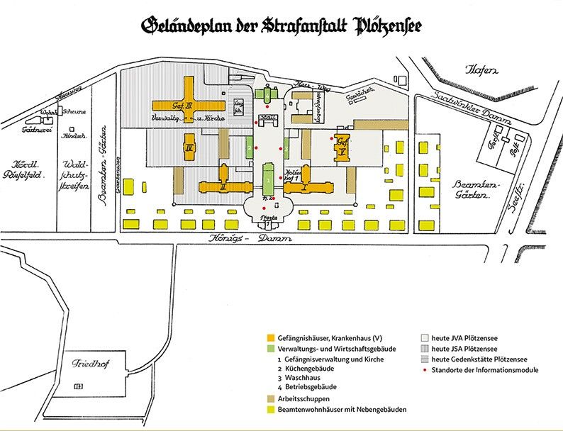 Geländeplan der Strafanstalt Plötzensee mit neuer, ausführlicher Legende, aus: Die Strafanstalt Plötzensee, Berlin 1935