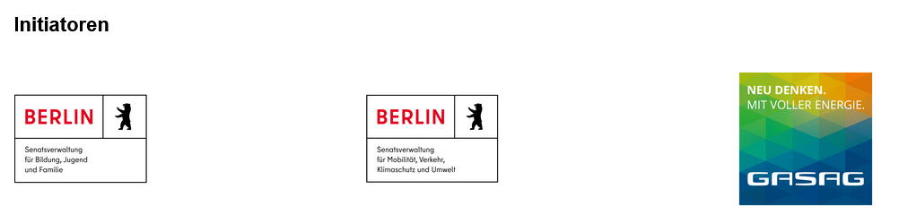 Logos der Initiatoren des Wettbewerbs Berliner Klima Schulen