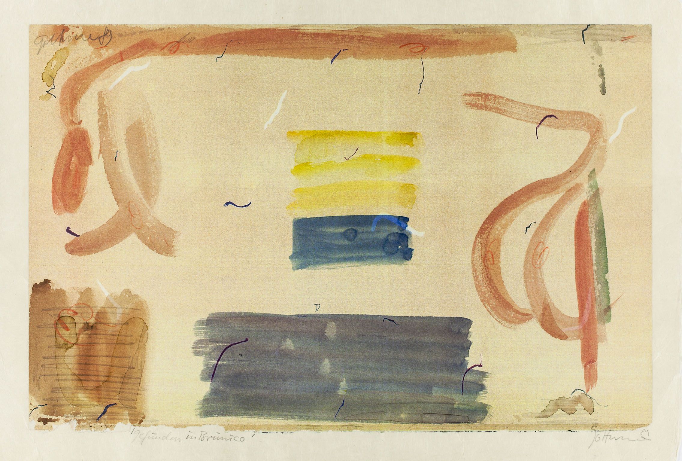 Dieter Goltzsche: Gefunden in Brunico, 1989, Aquarell, 25 x 38,3 cm