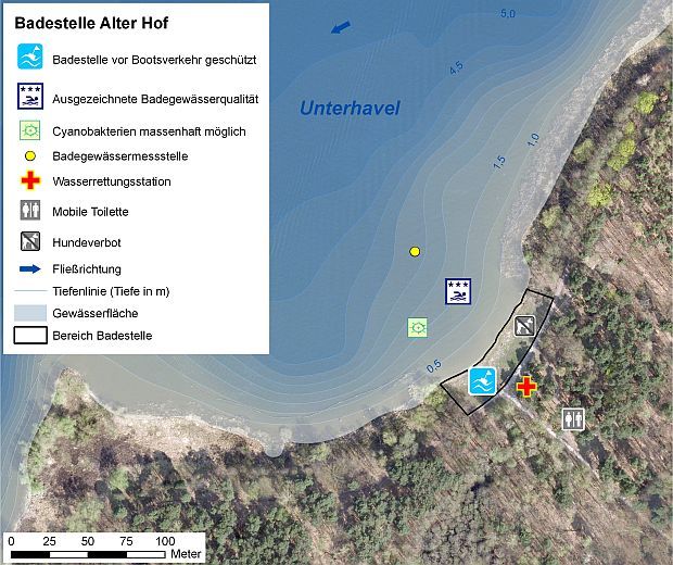 Abb. 2: Infrastruktur Badestelle Alter Hof
