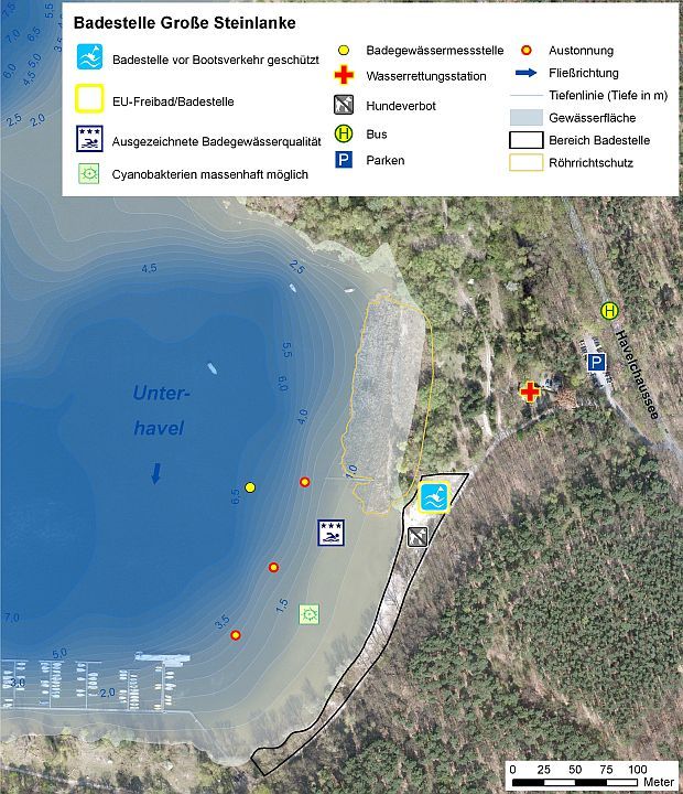 Abb. 2: Infrastruktur der Badestelle Große Steinlanke