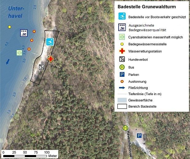 Abb. 2: Infrastruktur Badestelle Grunewaldturm