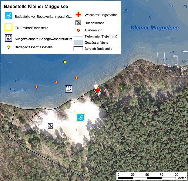 Abb. 2: Infrastruktur der Badestelle Kleiner Müggelsee