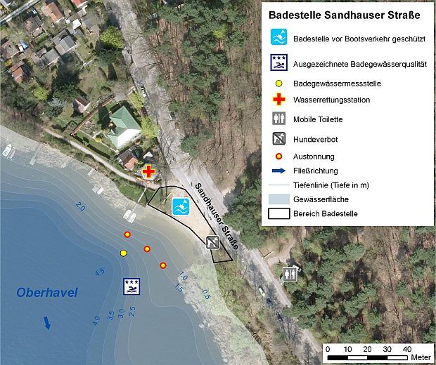 Abb. 2: Infrastruktur Badestelle Sandhauser Straße