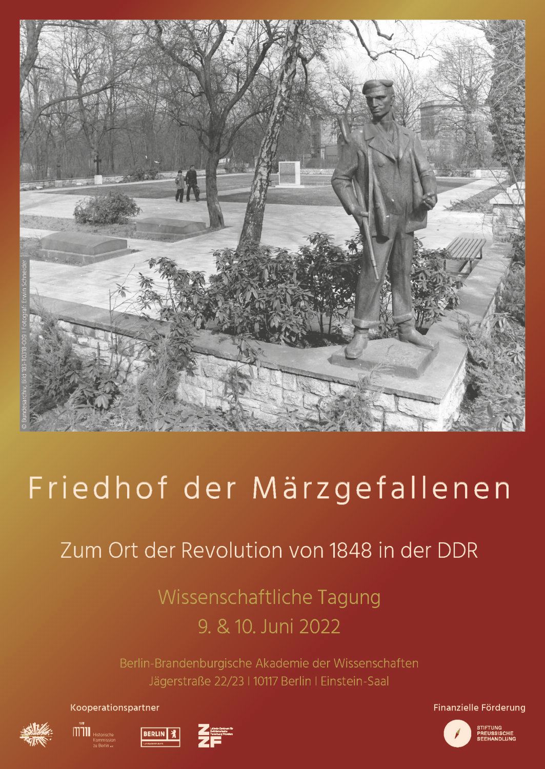 Plakat zur Tagung Friedhof der Märzgefallenen
