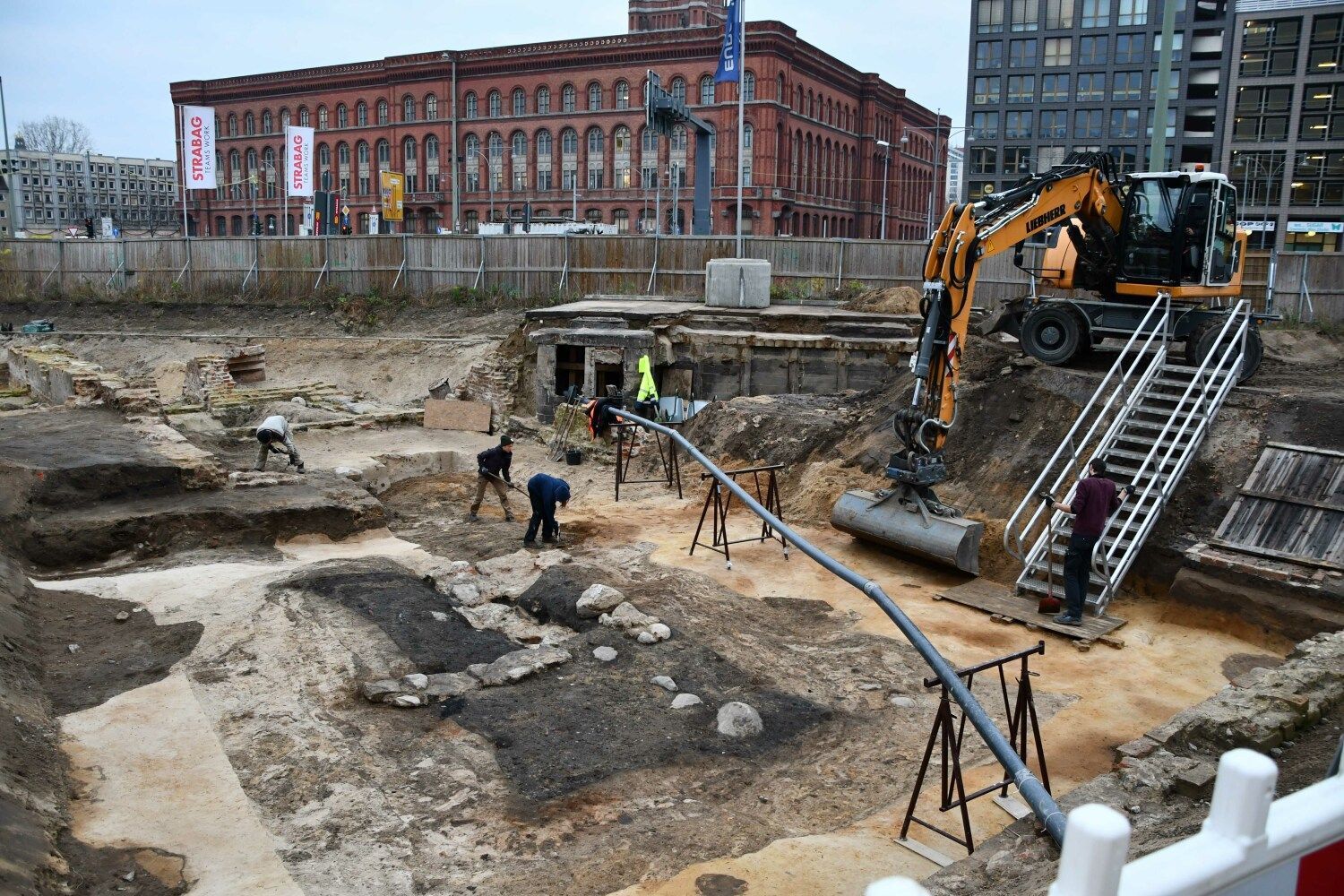 Grabung Molkenmarkt, Oberfläche der Holzkonstruktion, 2022