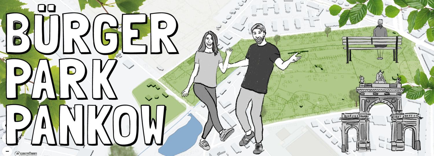 illustrierte Karte des Bürgerparks Pankow