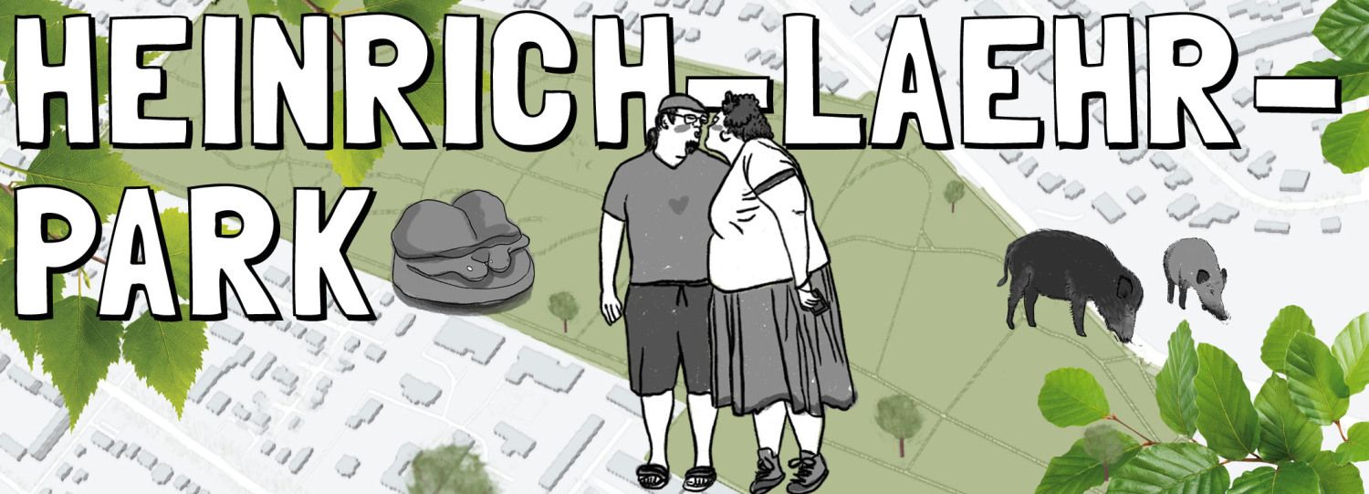 illustrierte Karte des Heinich Laehr Parks