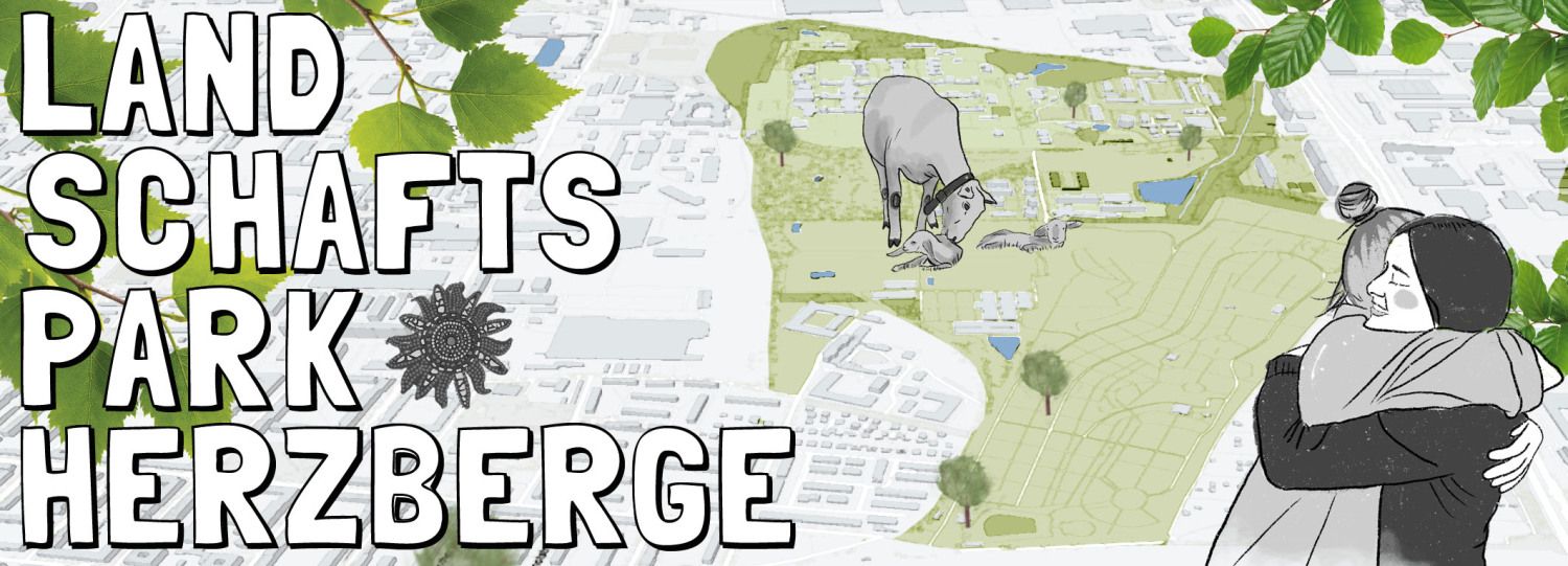 illustrierte Karte des Landschaftsparks Herzberge