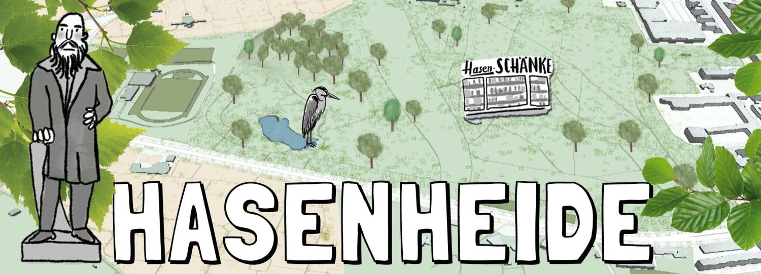 illustrierte Karte des Volksparks Hasenheide
