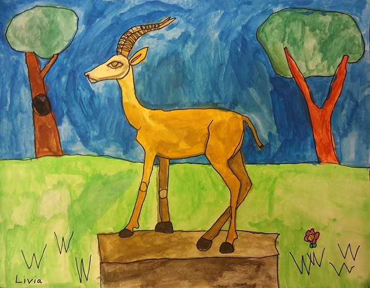 Museum, Ausstellung, Skulpturen und Denkmäler, Kinder malen das historische Pankow, Gazelle von Livia