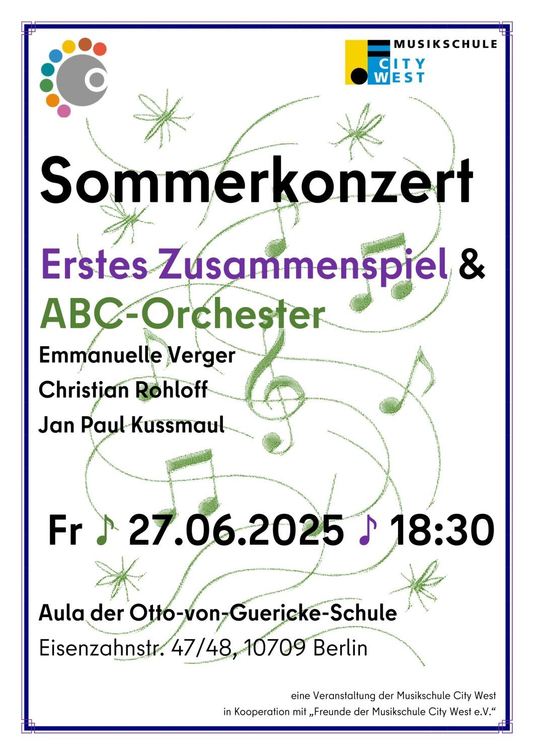 Sommerkonzert Erstes Zusammenspiel & ABC-Orchester