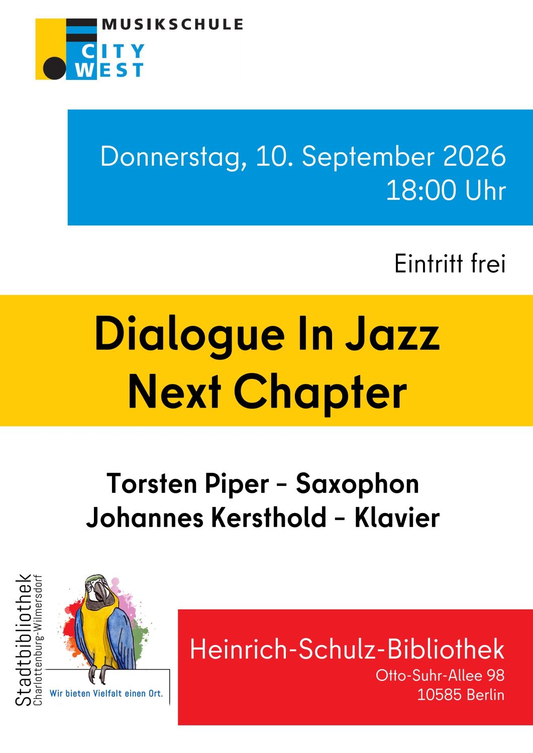 260910_dialogue-in-jazz_heinrich-schulz-bibliothek Plakat