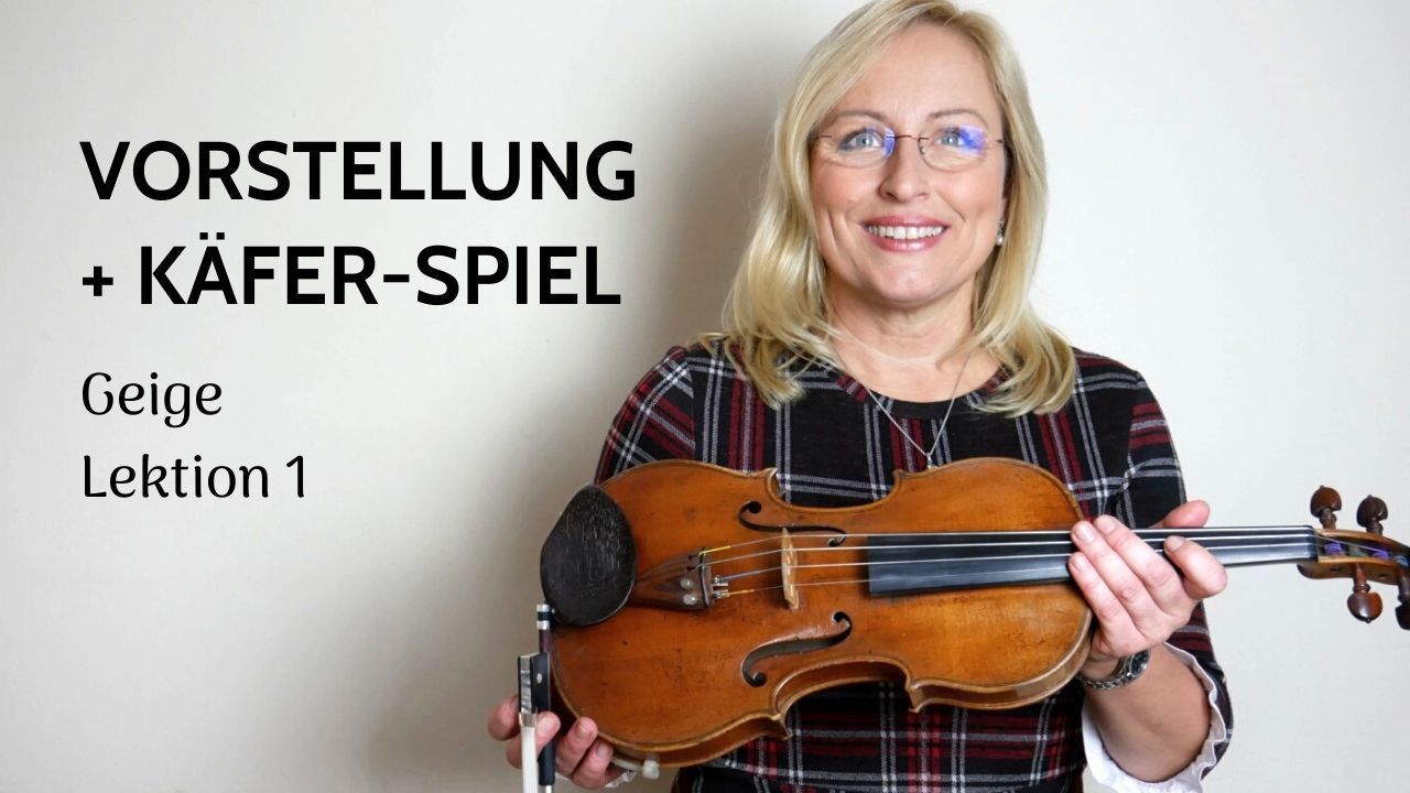 Frau hält Geige