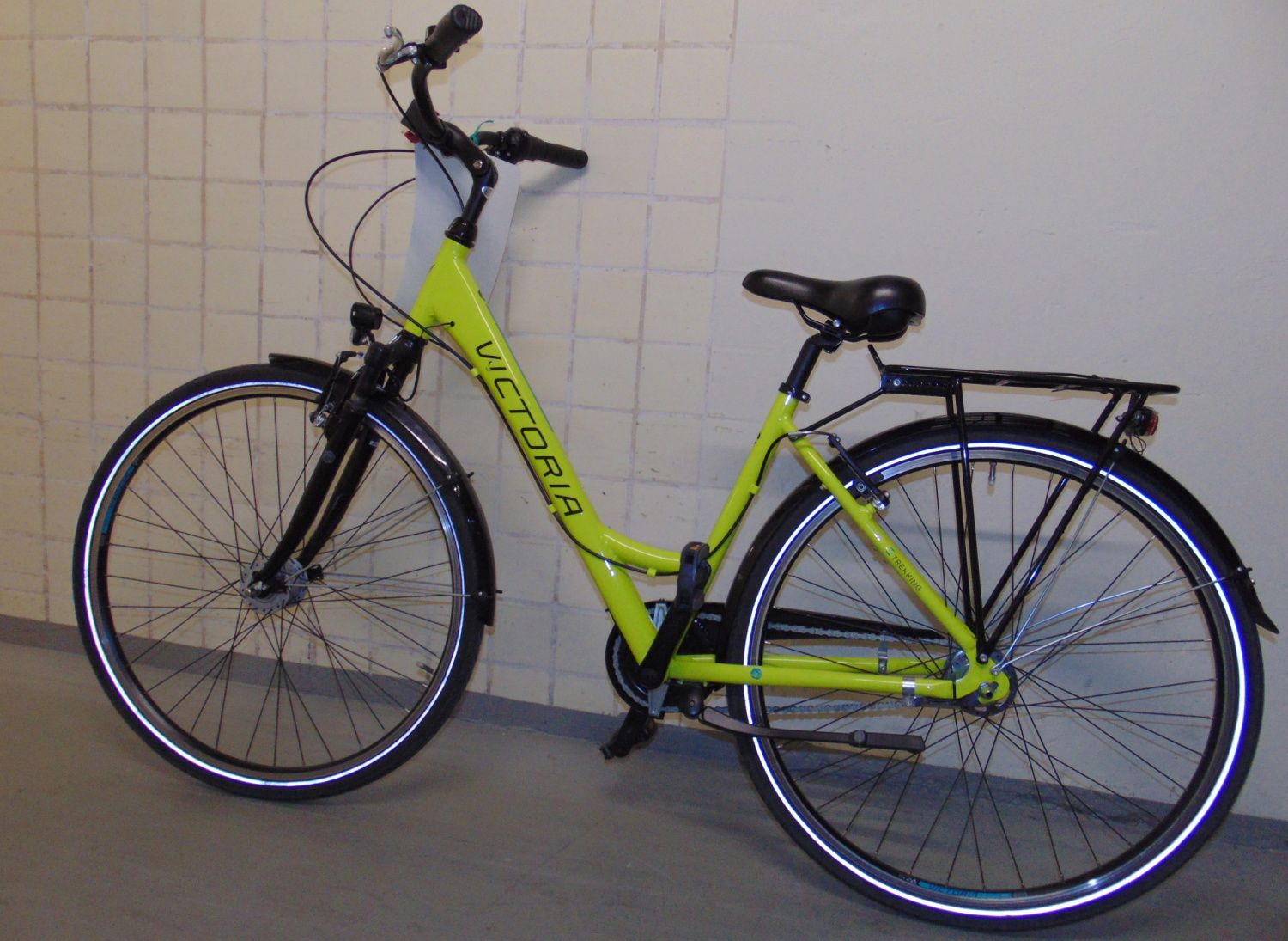 Gelbgrünes Damenfahrrad