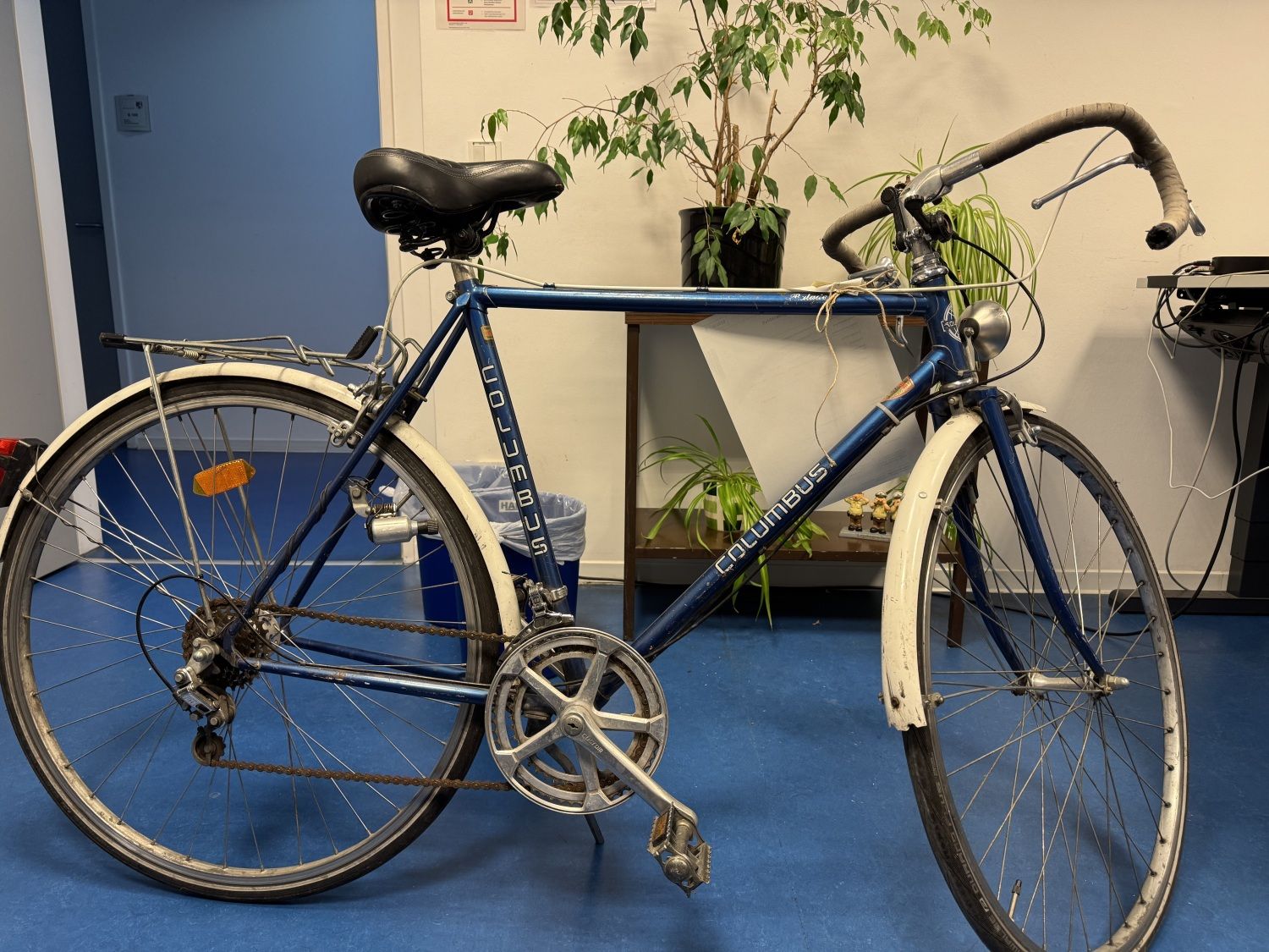 Blaues Herrenfahrrad