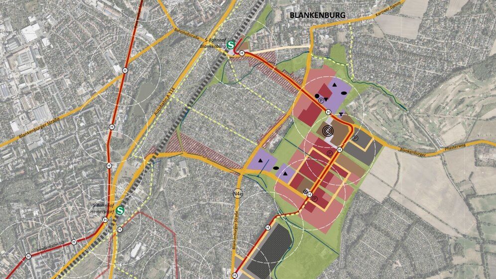 Struktur- und Nutzungskonzept für das neue Stadtquartier Blankenburger Süden, April 2021 (Bild: SenStadt, DSK, PFE, gruppe F, LK Argus)