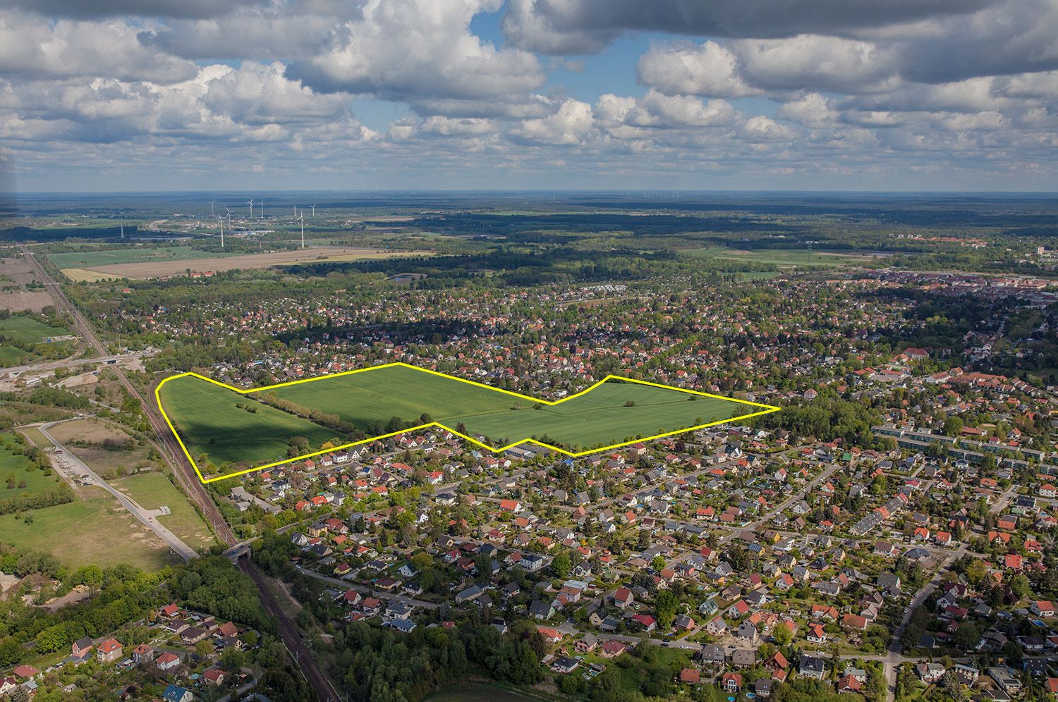 Schrägluftbild des Teilgebiets „Karow Süd“, 2019