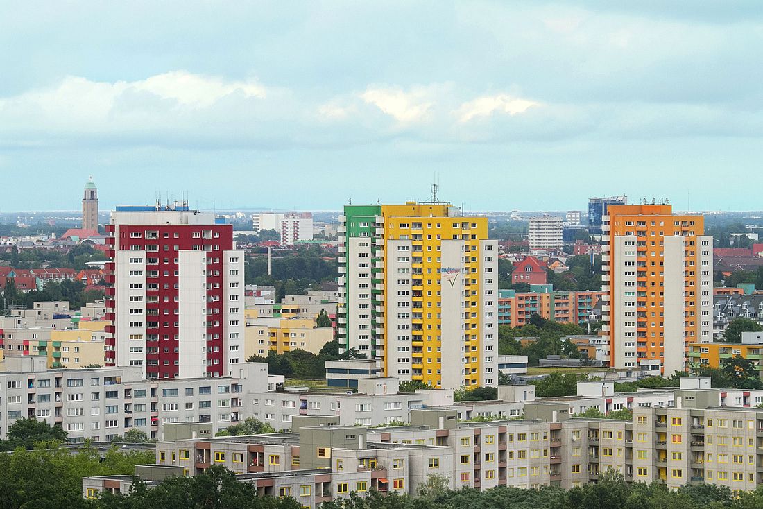 Blick vom Hahneberg auf das Gebiet an der Heerstraße