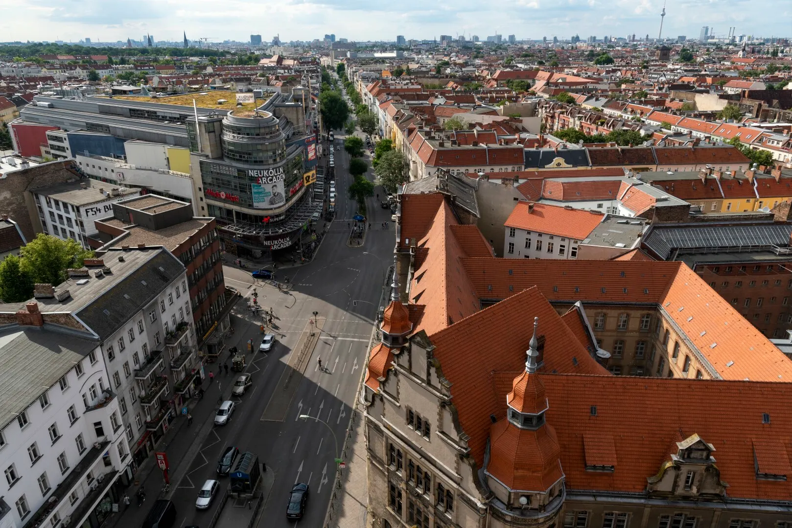 Blick über das Sanierungsgebiet Karl-Marx-Straße/Sonnenallee