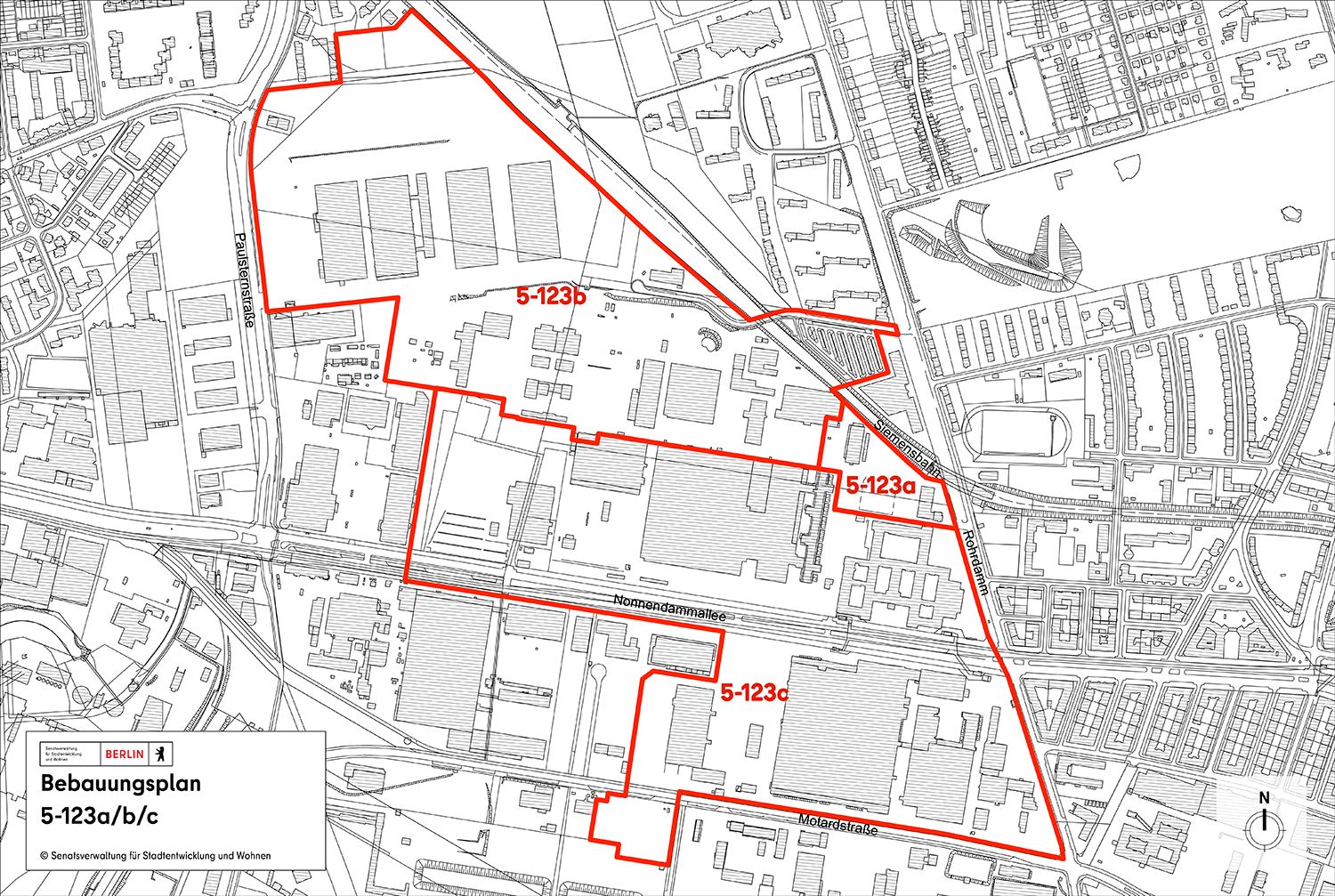 Übersicht der Bebauungsplanverfahren (Bild: SenStadt)