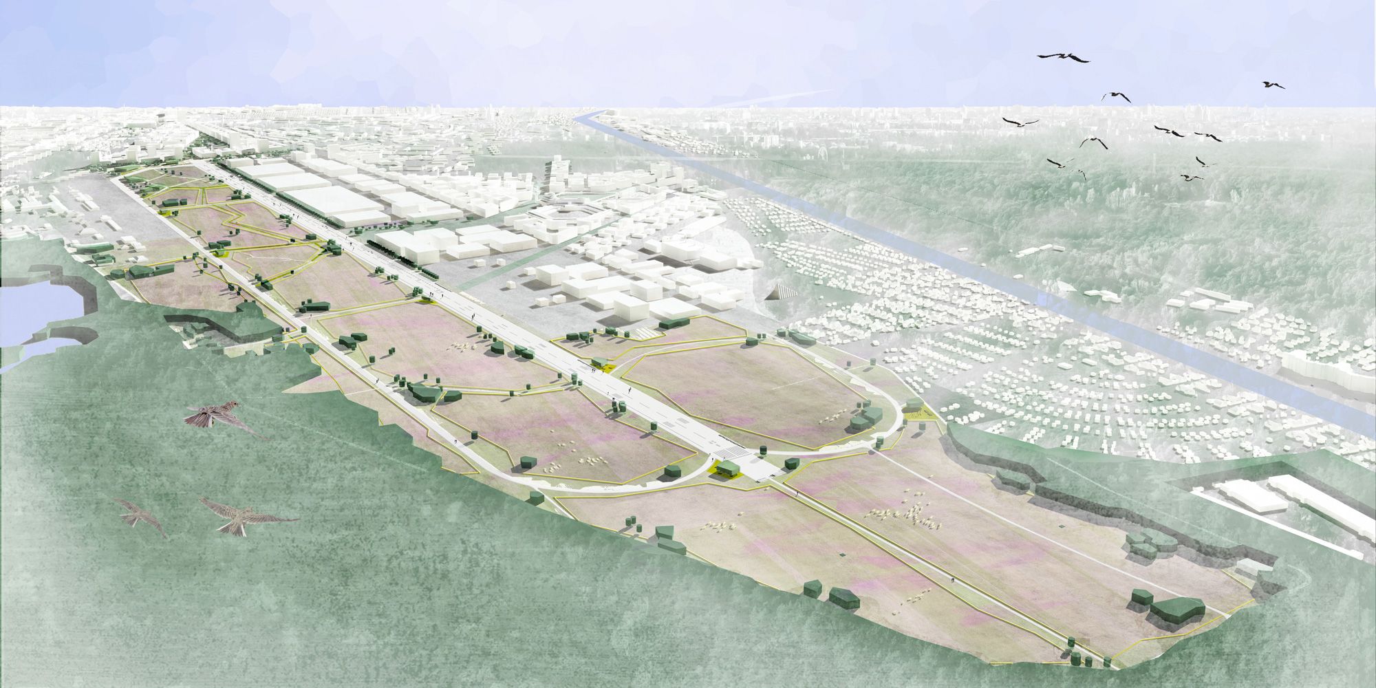 Vogelperspektive Tegeler Stadtheide (Bild: gruppe F Freiraum für alle GmbH (Visualisierung))