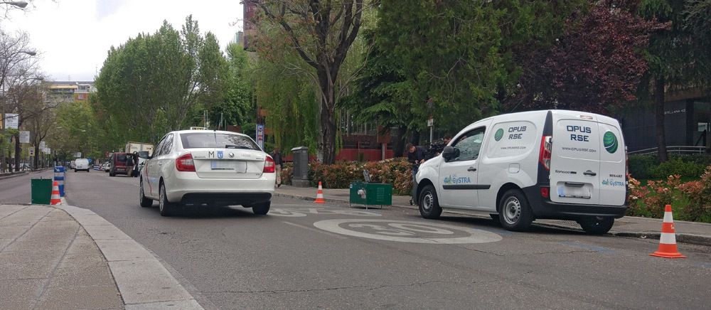 Aufgebaute Messanlage zur RSD-Abgasmessung