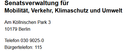 Kontakt Senats-Verwaltung