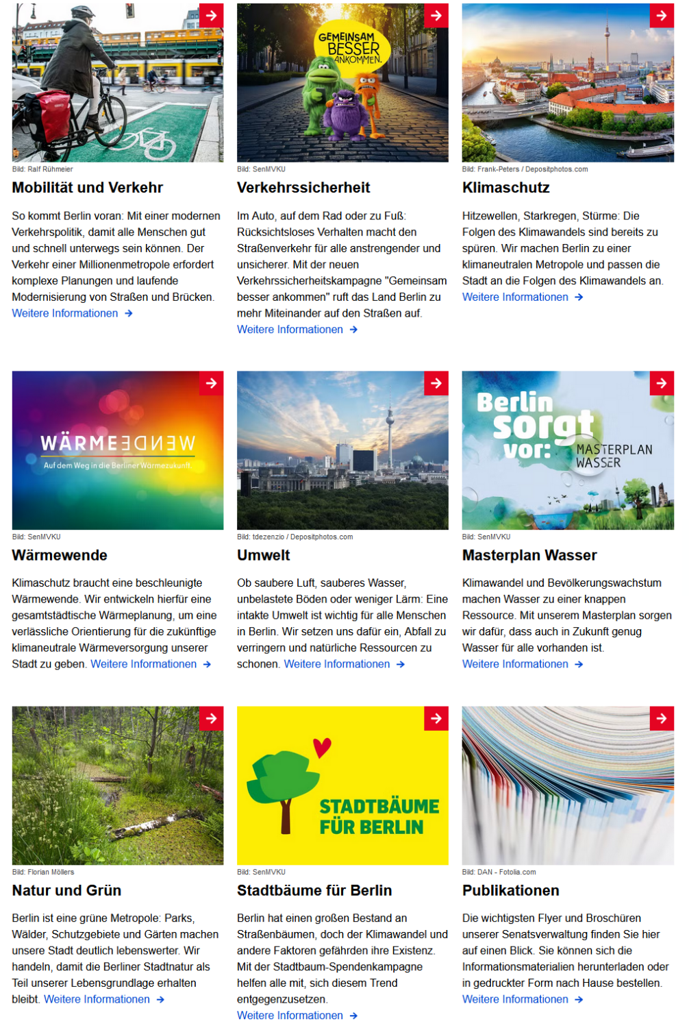 Start-Seite der Senats-Verwaltung
