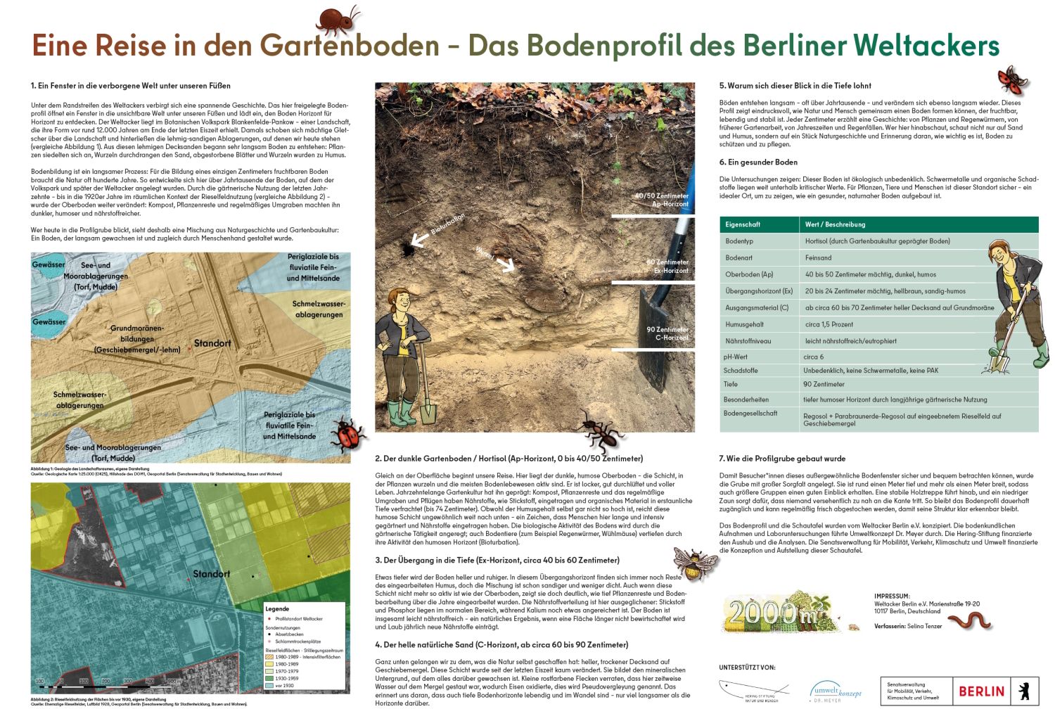 Schautafel Bodenprofil Berliner Weltacker (Bild: S. Tenzer (Berliner Weltacker e. V.))