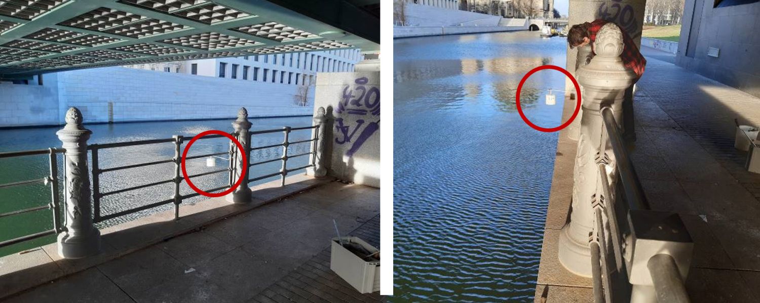 Passivsammler unter der Rathausbrücke (Standort a)