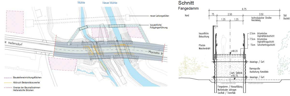 Bauzeitliche Verkehrsführung Fuß- und Radverkehr (Bild: SSF Ingenieure AG)