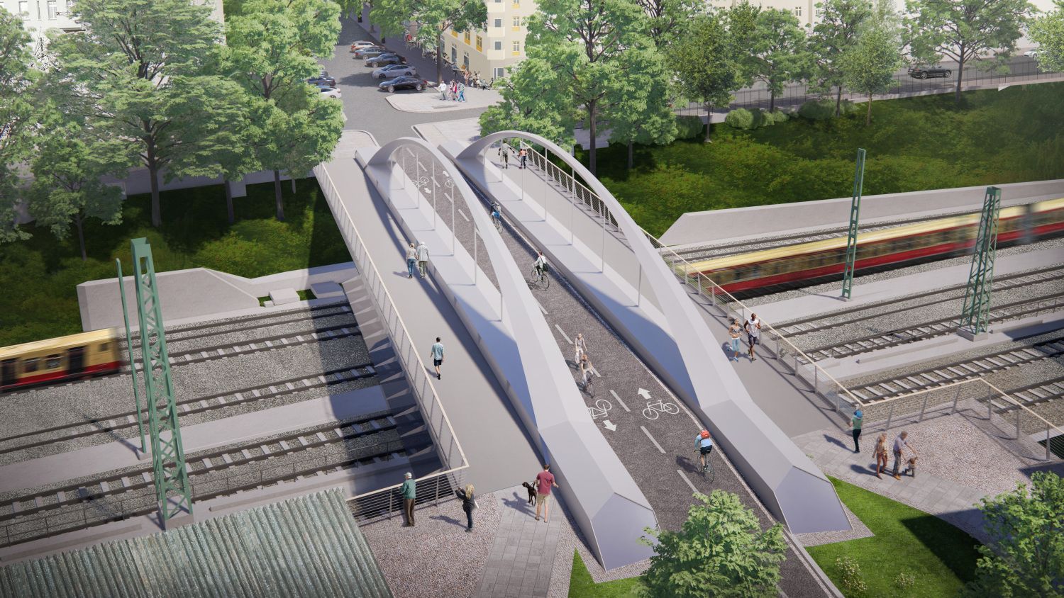 Ansicht aus Sonnenburger Straße in Richtung Nordosten, Visualisierung (Bild: SenMVKU)