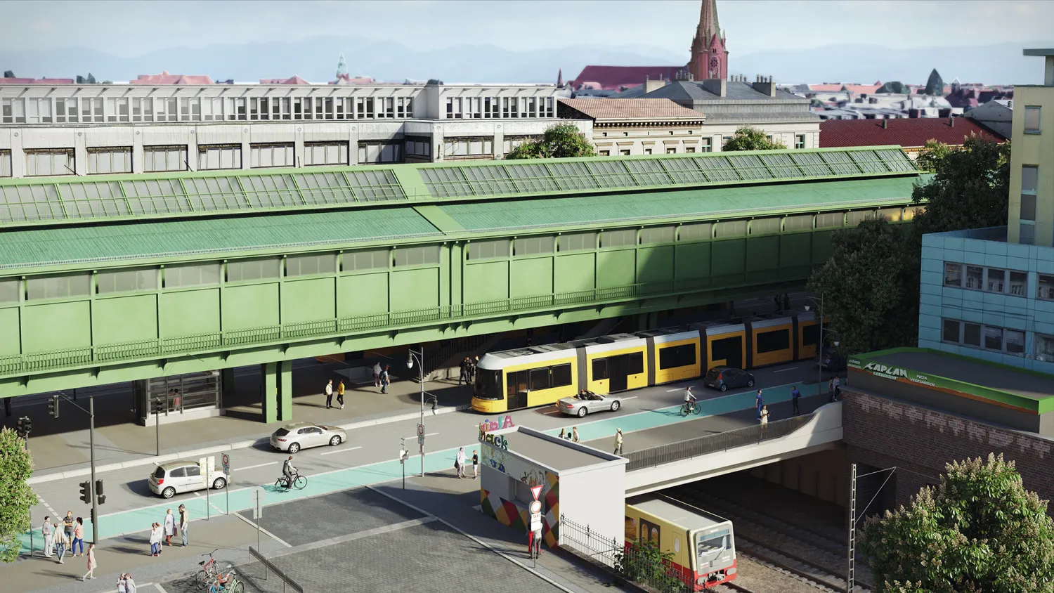 Ansicht aus Dänenstraße in Richtung Südosten, Visualisierung