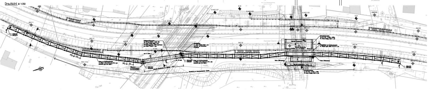 Behelfsbrücke für bauzeitliche Geh- und Radwegführung (Auszug Entwurfsplanung) (Bild: SenMVKU / IB Grassl )