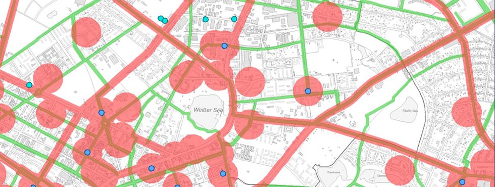 Öffentlich zugängliche Ladeinfrastruktur für E-Fahrzeuge (2022) (Bild: SenMVKU, Karte: Geoportal Berlin / Öffentlich zugängliche Ladeinfrastruktur für E-Fahrzeuge)