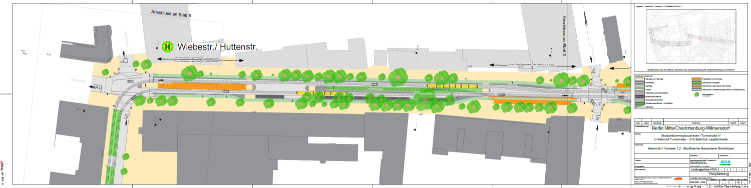 Abbildung 5: Lageplan Huttenstraße (Bild: SenUMVK)
