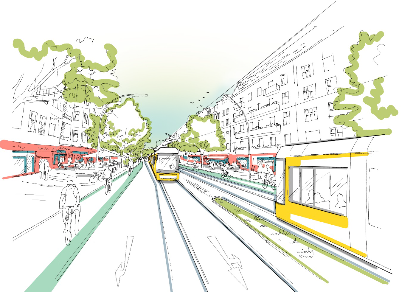 Abbildung 6: Planungsskizze Huttenstraße (Bild: Ramboll)