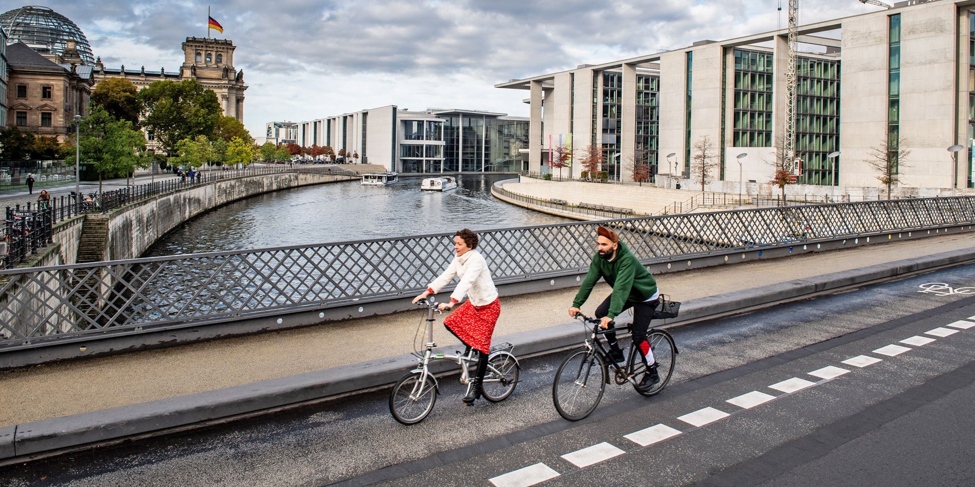 Radfahrer im Regierungsviertel