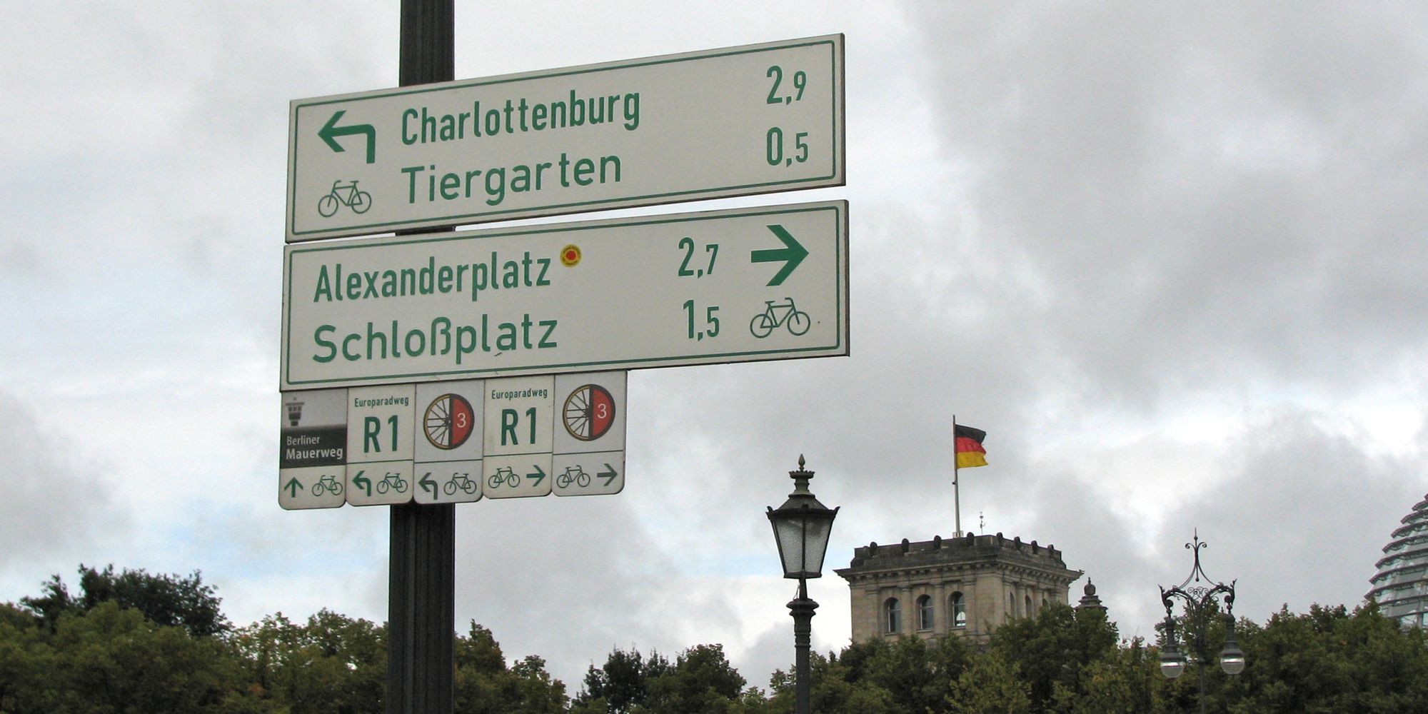 Beschilderung der Fahrradrouten
