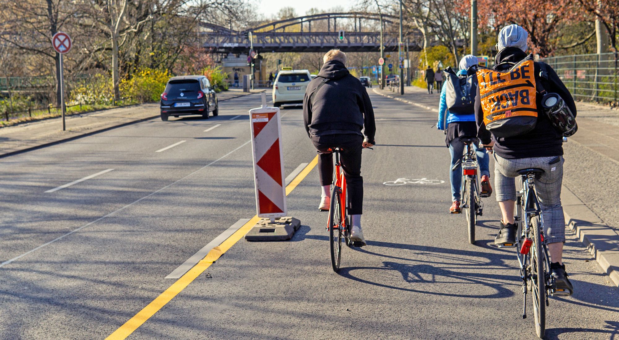 Temporärer Radfahrstreifen