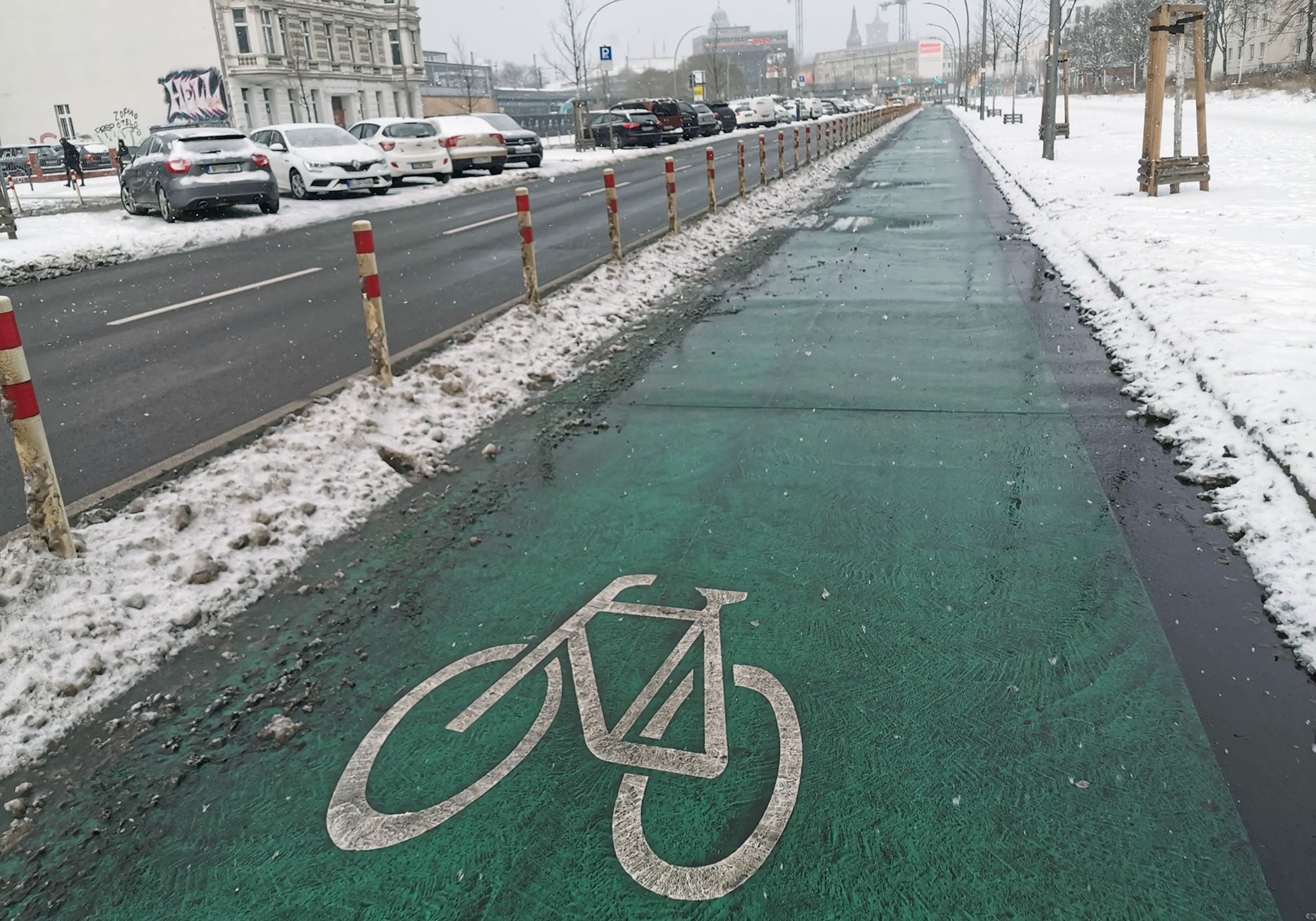 Radweg im Winter