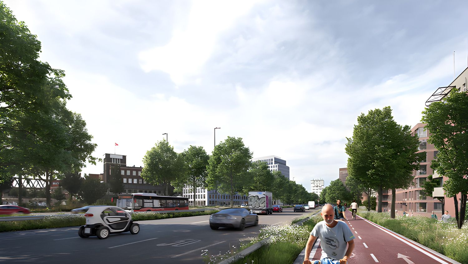 Abbildung aus dem Masterplan Magistralen 2040+ zum Stadteingang Elbbrücken (Hamburg) (Bild: bloomimages GmbH)