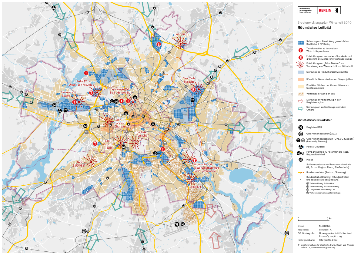 Karte Räumliches Leitbild (Stadtentwicklungsplan Wirtschaft 2040)